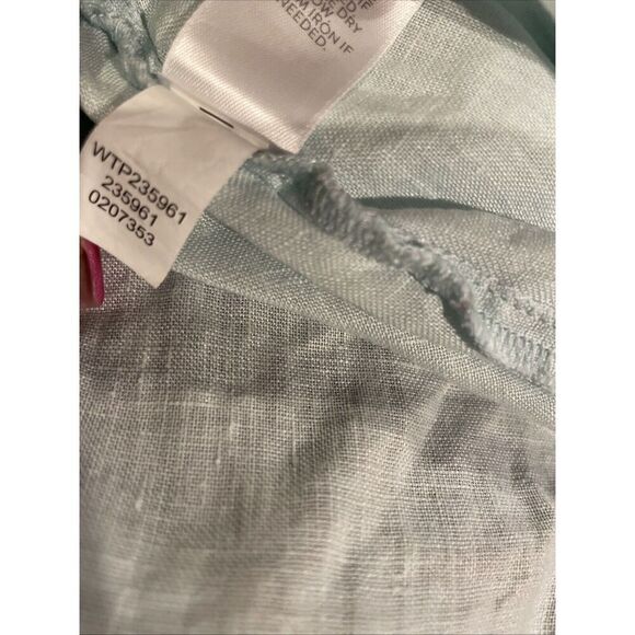 J.Jill Love Linen Tab Sleeve Button Top A- Line Women’s XL Seafoam Green Flaw - Picture 8 of 9